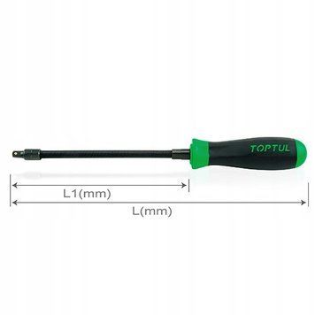 Zdjęcie Pokrętło z rękojeścią elastyczne do nasadek 1/4"x175 mm TOPTUL CASP0829 CASP0829,