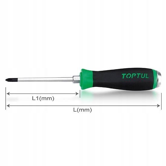 Zdjęcie Wkrętak do pobijania PH3 philips krzyżakowy z magnesem śrubokręt PH3&times;150 mm TOPTUL FBGB0315  FBGB0315,